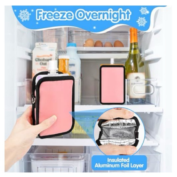 Pack of 2 Travel Food Pouch Cooler, Pouch Cooler Sleeve with Strap (2) NWOT - Picture 4 of 10